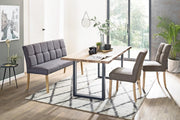 Esstisch ROCKFORD 160 x 90 cm Wildeiche Massivholz geölt Gestell Metall