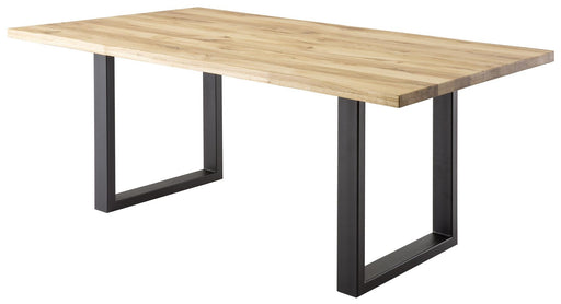 Esstisch ROCKFORD 160 x 90 cm Wildeiche Massivholz geölt Gestell Metall