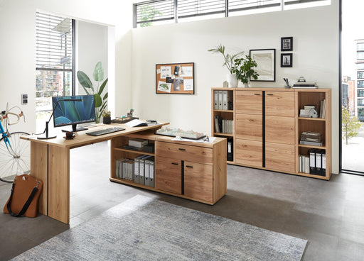 Komplettbüro SONOS V 6-teilig Front Altesche Massivholz gebürstet