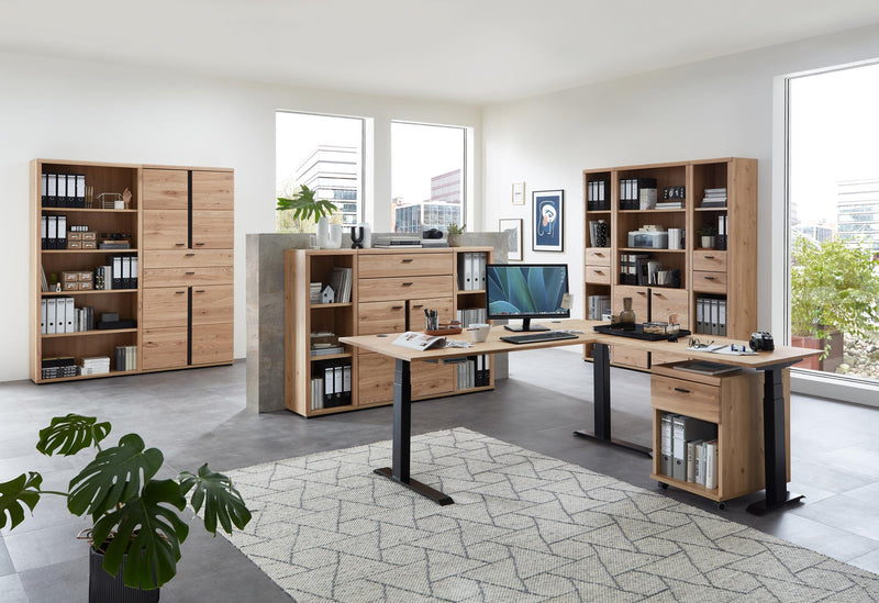 Komplettbüro SONOS IV 10-teilig Front Altesche Massivholz gebürstet