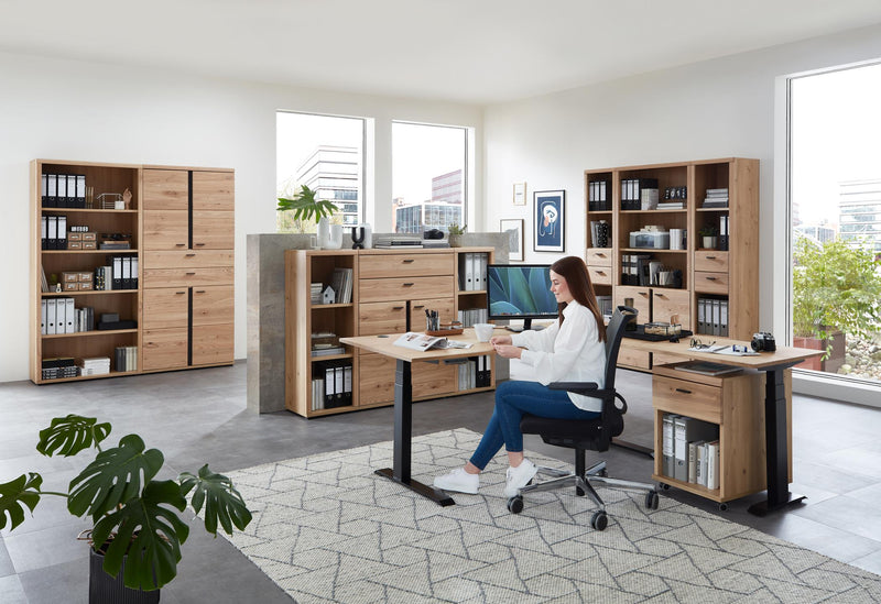Komplettbüro SONOS IV 10-teilig Front Altesche Massivholz gebürstet
