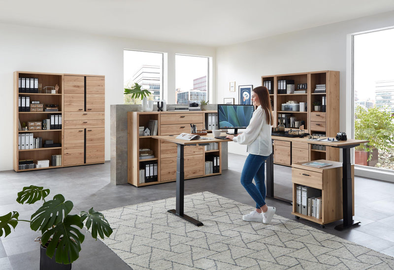 Komplettbüro SONOS IV 10-teilig Front Altesche Massivholz gebürstet