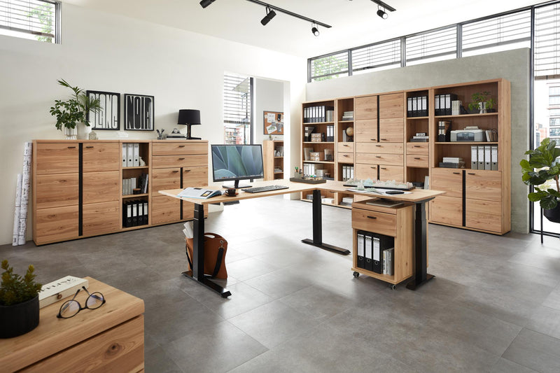 Komplettbüro SONOS II 10-teilig Front Altesche Massivholz gebürstet