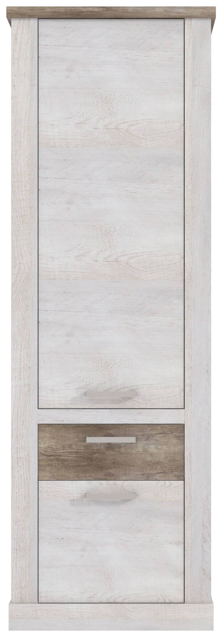 Schrank Mehrzweckschrank DURO 2 Türen 1 Schublade Pinie weiß antik