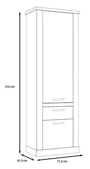Schrank Mehrzweckschrank DURO 2 Türen 1 Schublade Pinie weiß antik