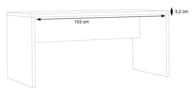 Schreibtisch Bürotisch DURO 160 cm Dekor Pinie weiß antik von Forte