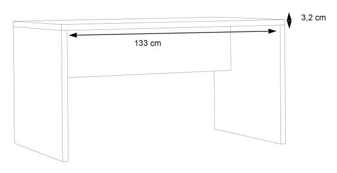 Bürotisch Schreibtisch DURO 140 cm Dekor Pinie weiß antik von Forte