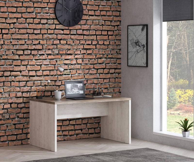 Bürotisch Schreibtisch DURO 140 cm Dekor Pinie weiß antik von Forte
