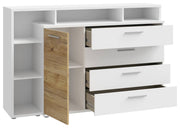 Sideboard Wäschekommode MAYACUS Dekor Weiß / Mauvella Eiche von Forte