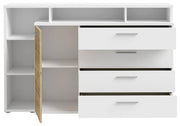 Sideboard Wäschekommode MAYACUS Dekor Weiß / Mauvella Eiche von Forte
