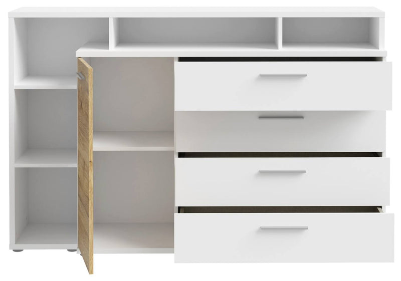 Sideboard Wäschekommode MAYACUS Dekor Weiß / Mauvella Eiche von Forte