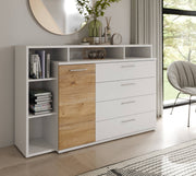 Sideboard Wäschekommode MAYACUS Dekor Weiß / Mauvella Eiche von Forte