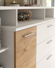 Sideboard Wäschekommode MAYACUS Dekor Weiß / Mauvella Eiche von Forte