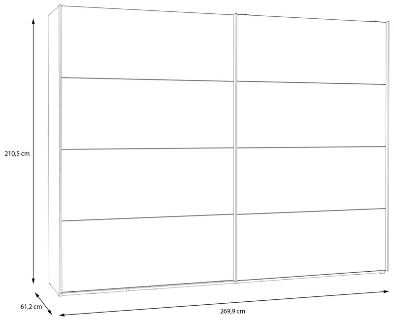 Schwebetürenschrank Kleiderschrank MAYACUS Weiß / Mauvella Eiche