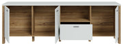 TV-Board SAITAMA Lowboard Dekor Secrey Grey / Eiche Nachbildung Forte