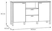 Sideboard Kommode SAITAMA Dekor Secret Grey und Mauvella Eiche Forte