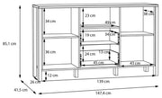Sideboard Kommode SAITAMA Dekor Secret Grey und Mauvella Eiche Forte