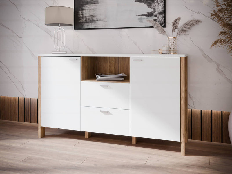 Sideboard Kommode SAITAMA Dekor Secret Grey und Mauvella Eiche Forte