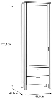 Vitrine SAITAMA Schrank mit Glastür Dekor Secret Grey und Eiche Optik