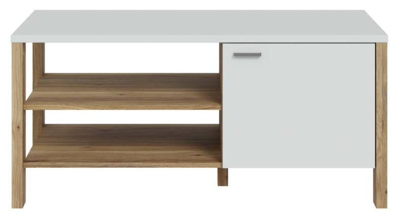 Couchtisch SAITAMA mit 2 Türen Mauvella Eiche / Secret Grey