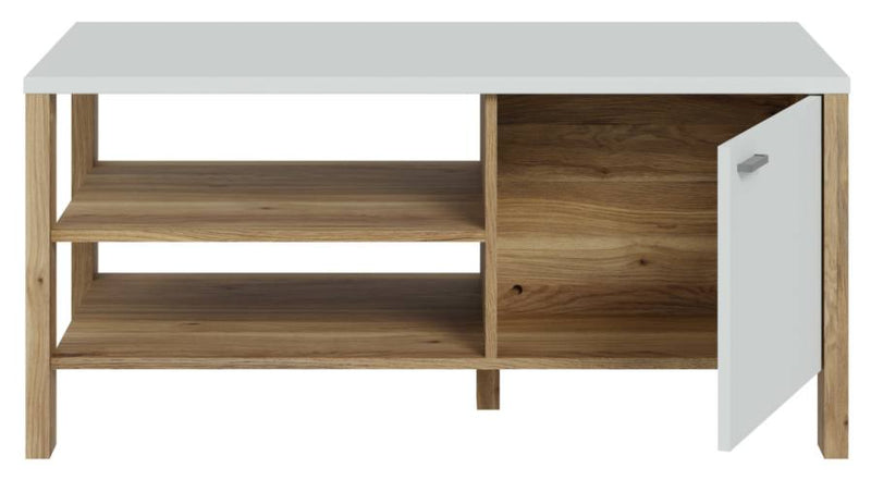 Couchtisch SAITAMA mit 2 Türen Mauvella Eiche / Secret Grey
