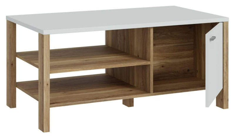 Couchtisch SAITAMA mit 2 Türen Mauvella Eiche / Secret Grey