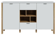 Sideboard SAITAMA mit offenem Regal Dekor Secret Grey / Mauvella Eiche