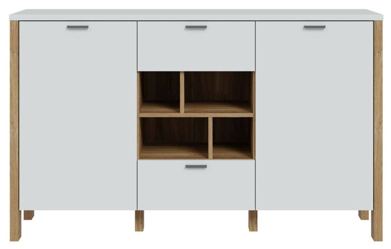 Sideboard SAITAMA mit offenem Regal Dekor Secret Grey / Mauvella Eiche