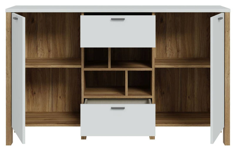 Sideboard SAITAMA mit offenem Regal Dekor Secret Grey / Mauvella Eiche