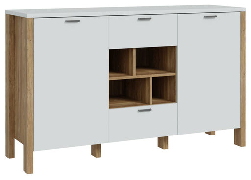 Sideboard SAITAMA mit offenem Regal Dekor Secret Grey / Mauvella Eiche