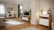 Sideboard SAITAMA mit offenem Regal Dekor Secret Grey / Mauvella Eiche
