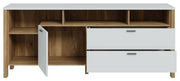 Lowboard TV-Kommode SAITAMA Dekor Secrey Grey / Eiche Nachbildung Forte