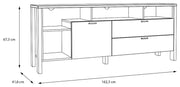 Lowboard TV-Kommode SAITAMA Dekor Secrey Grey / Eiche Nachbildung Forte