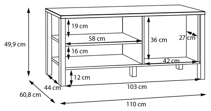 Ess- Wohnkombination SAITAMA mit Tisch Secret Grey / Mauvella Eiche