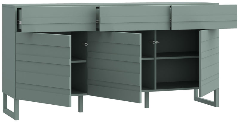 Sideboard BRETANIA Salbei mit 3 Türen und 3 Schubladen