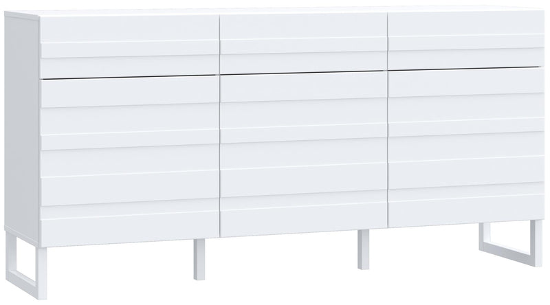 Sideboard BRETANIA Weiß mit 3 Türen und 3 Schubladen