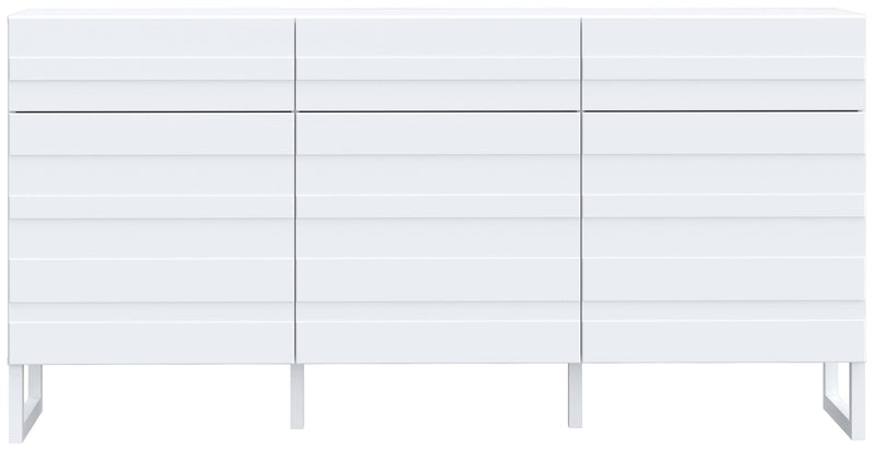 Sideboard BRETANIA Weiß mit 3 Türen und 3 Schubladen