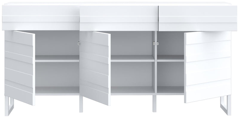 Sideboard BRETANIA Weiß mit 3 Türen und 3 Schubladen