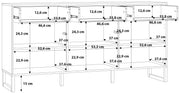 Sideboard BRETANIA Salbei mit 3 Türen und 3 Schubladen