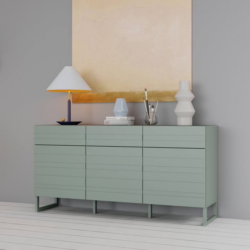 Sideboard BRETANIA Salbei mit 3 Türen und 3 Schubladen