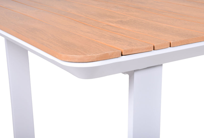 Gartentisch VENICE abgerundet aus Aluminium und Nonwood