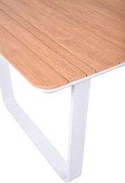 Gartentisch VENICE abgerundet aus Aluminium und Nonwood