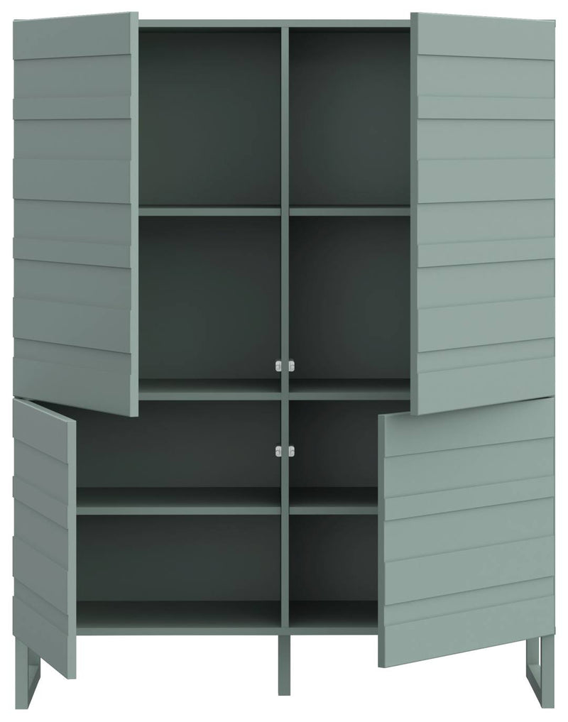 Highboard BRETANIA Salbei Hochkommode mit 4 Türen