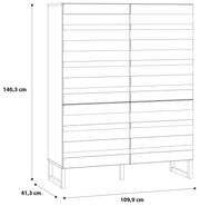 Highboard BRETANIA mit 4 Türen Weiß oder Salbei von Forte