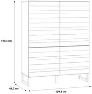 Highboard BRETANIA mit 4 Türen Weiß oder Salbei von Forte