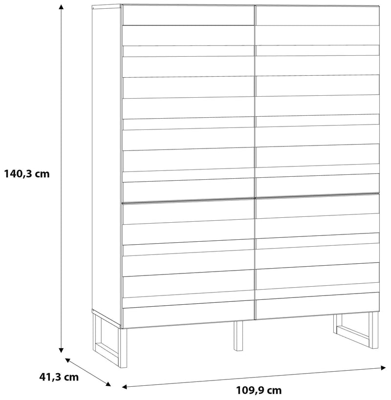 Highboard BRETANIA mit 4 Türen Weiß oder Salbei von Forte