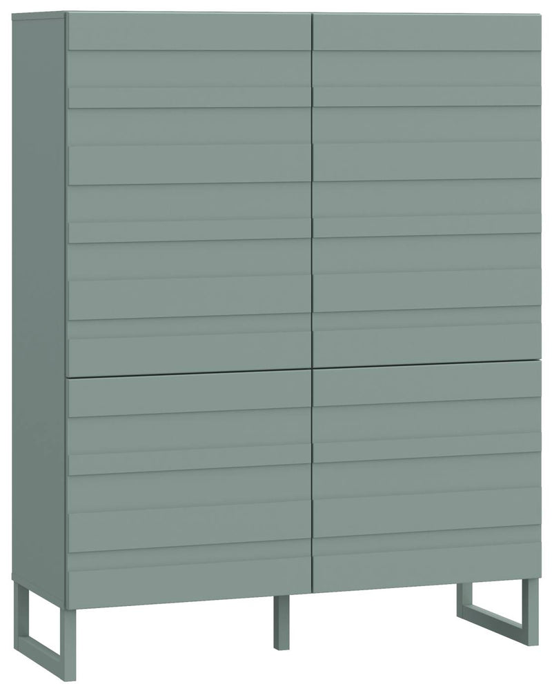 Highboard BRETANIA Salbei Hochkommode mit 4 Türen