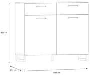 Sideboard Komode SILBA mit 2 Türen Secret Grey oder Salbei