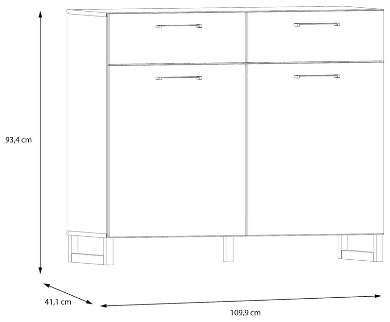 Sideboard Komode SILBA mit 2 Türen Secret Grey oder Salbei