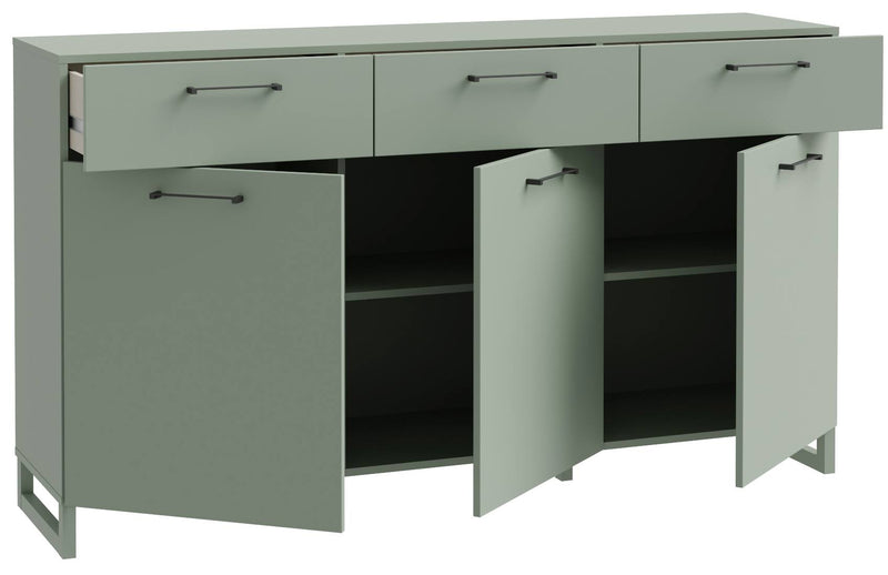 Sideboard SILBA Salbei 3 Türen 3 Schubladen
